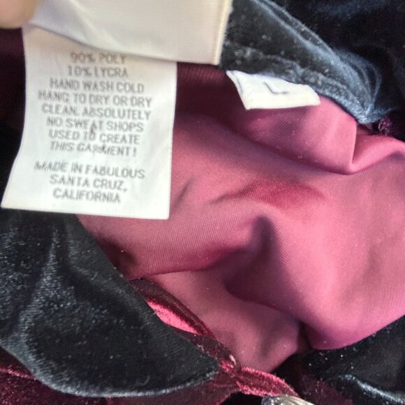 Christine Damen Womens Blazer Jacket Large Burgundy Velvet Long Sleeve Stretch - Picture 4 of 7